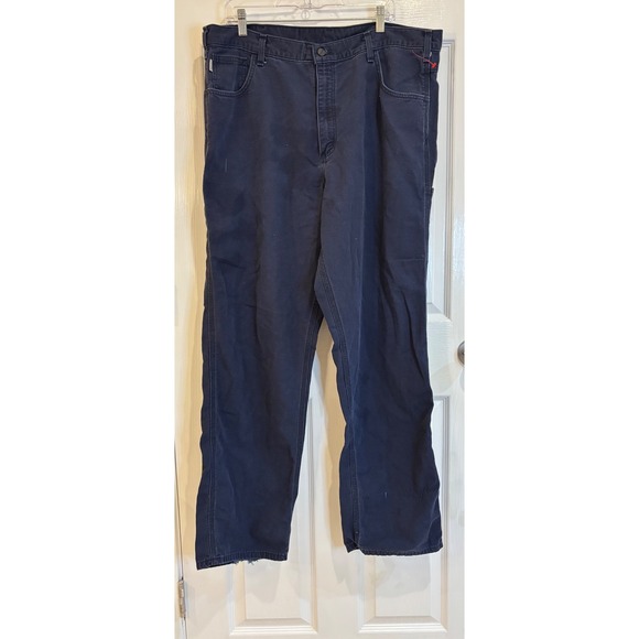 Carhartt FR159 Relaxed Fit Work Pants Men's Size 40x34 Blue Cotton Blend - Picture 1 of 4